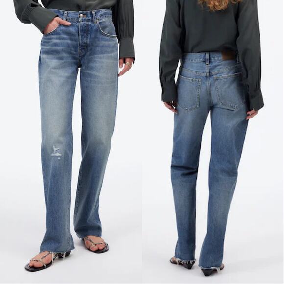 Madewell The Dean Easy Straight Baggy Low Rise Jeans Sz 26 - Picture 1 of 8